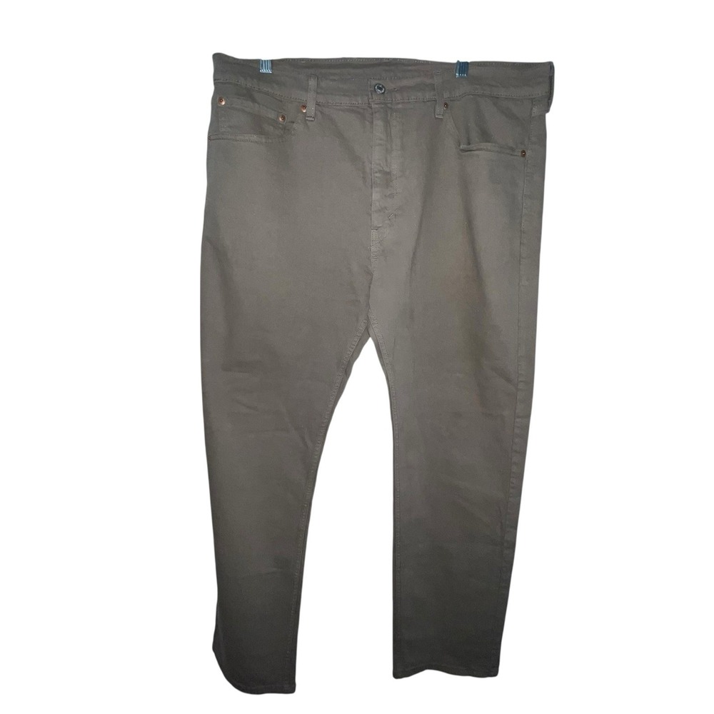Levis 505 Jeans Mens 38x32 Khaki Tan‎ Denim Pants Straight Leg Stretch Work